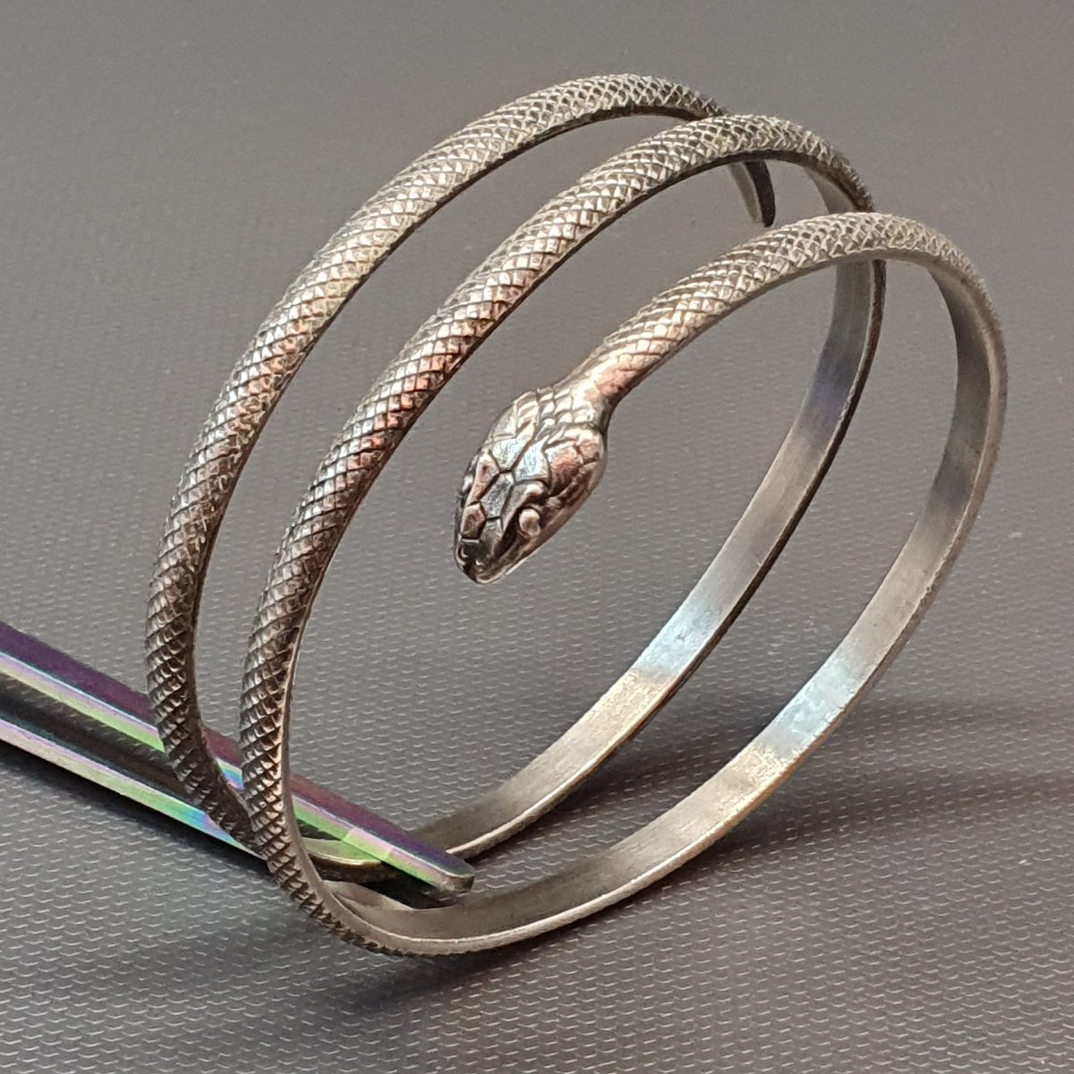 Art Deco Snake Cuff Bracelet-photo-3