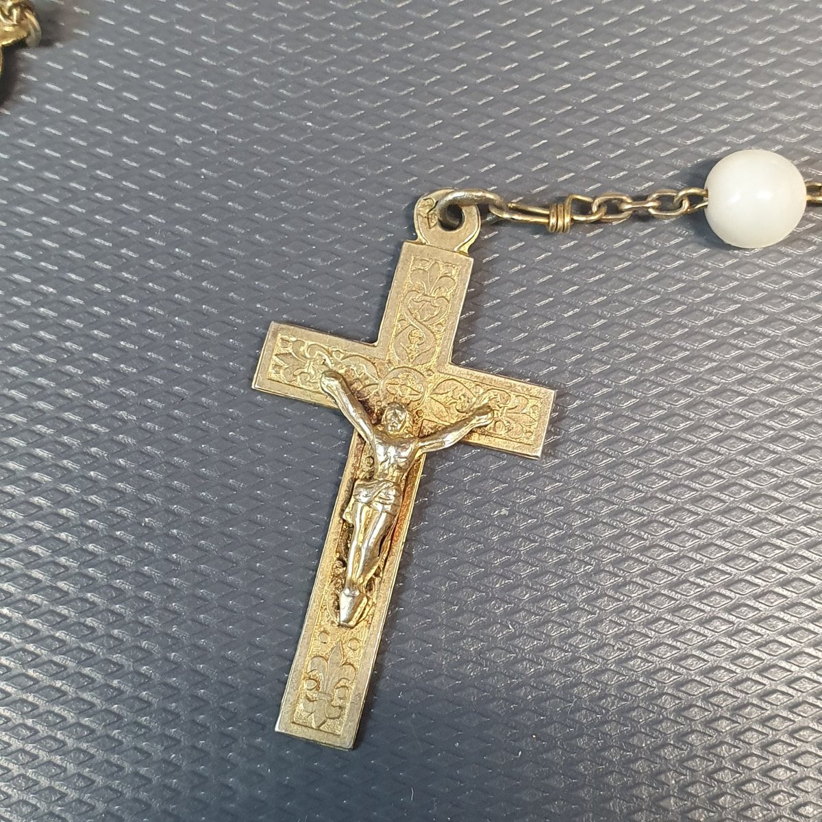 Silver Vermeil And Mother-of-pearl Rosary-photo-2