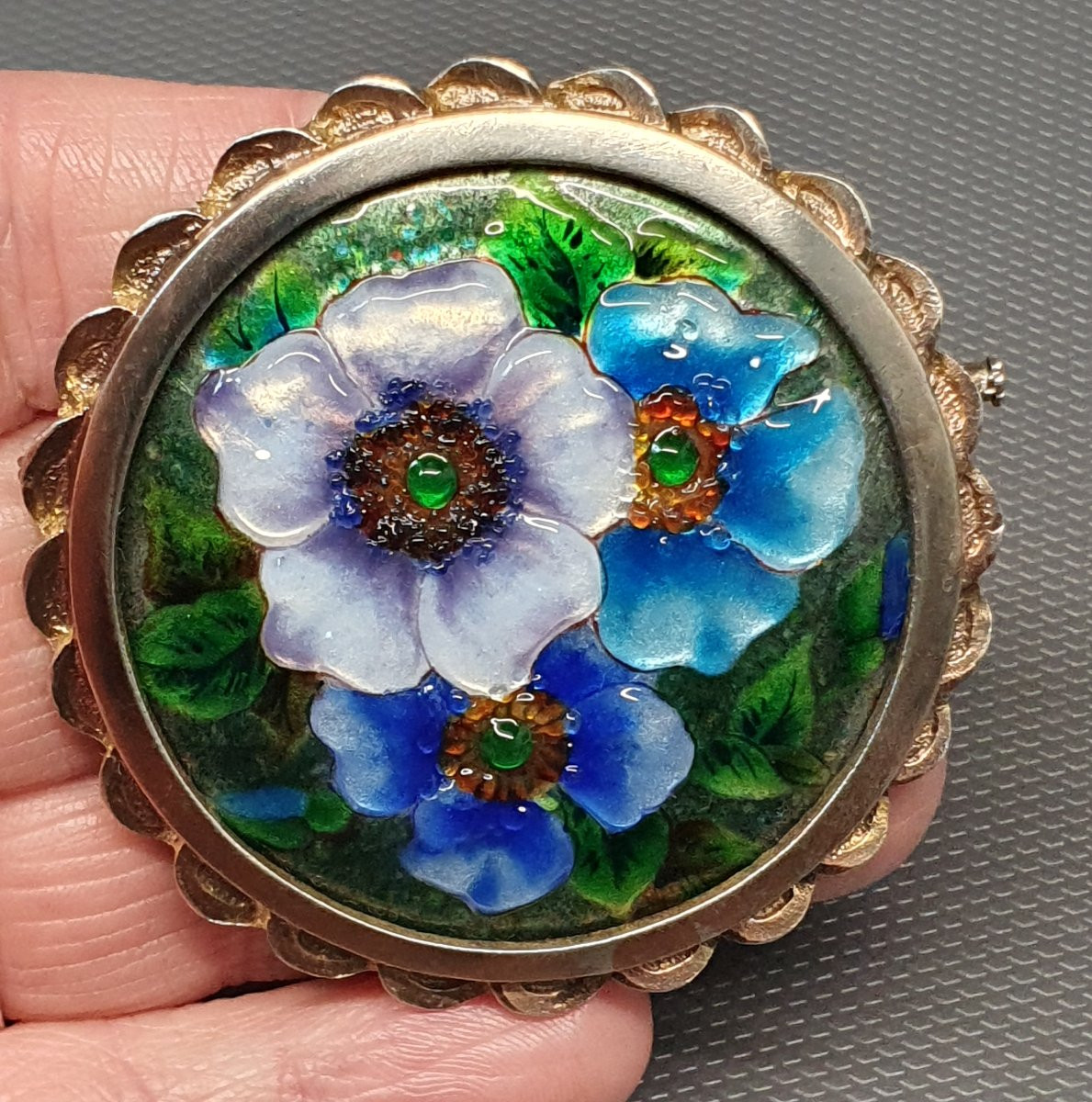 Broche en émaux sur cuivre de limoges Bétourné-photo-4