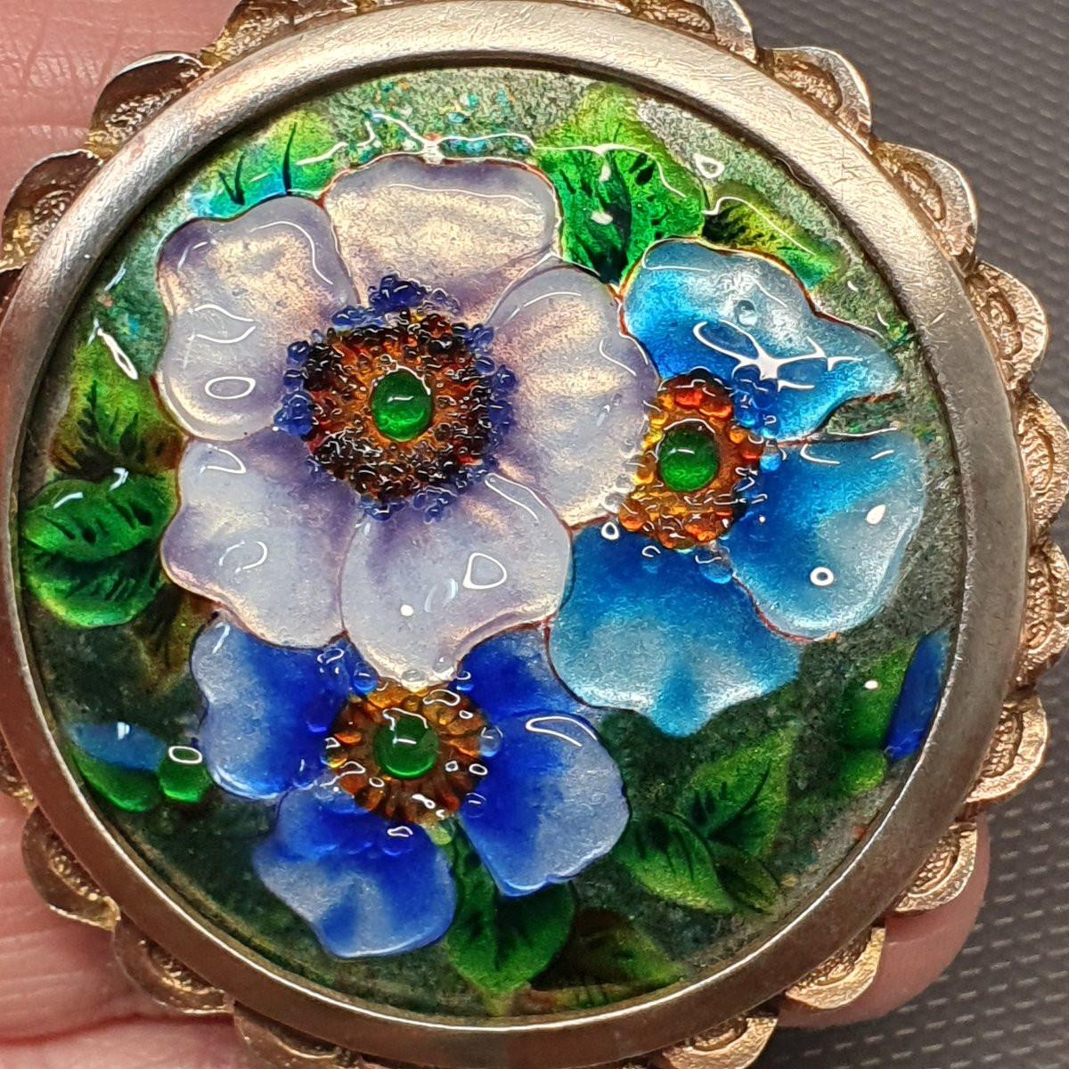 Broche en émaux sur cuivre de limoges Bétourné-photo-4