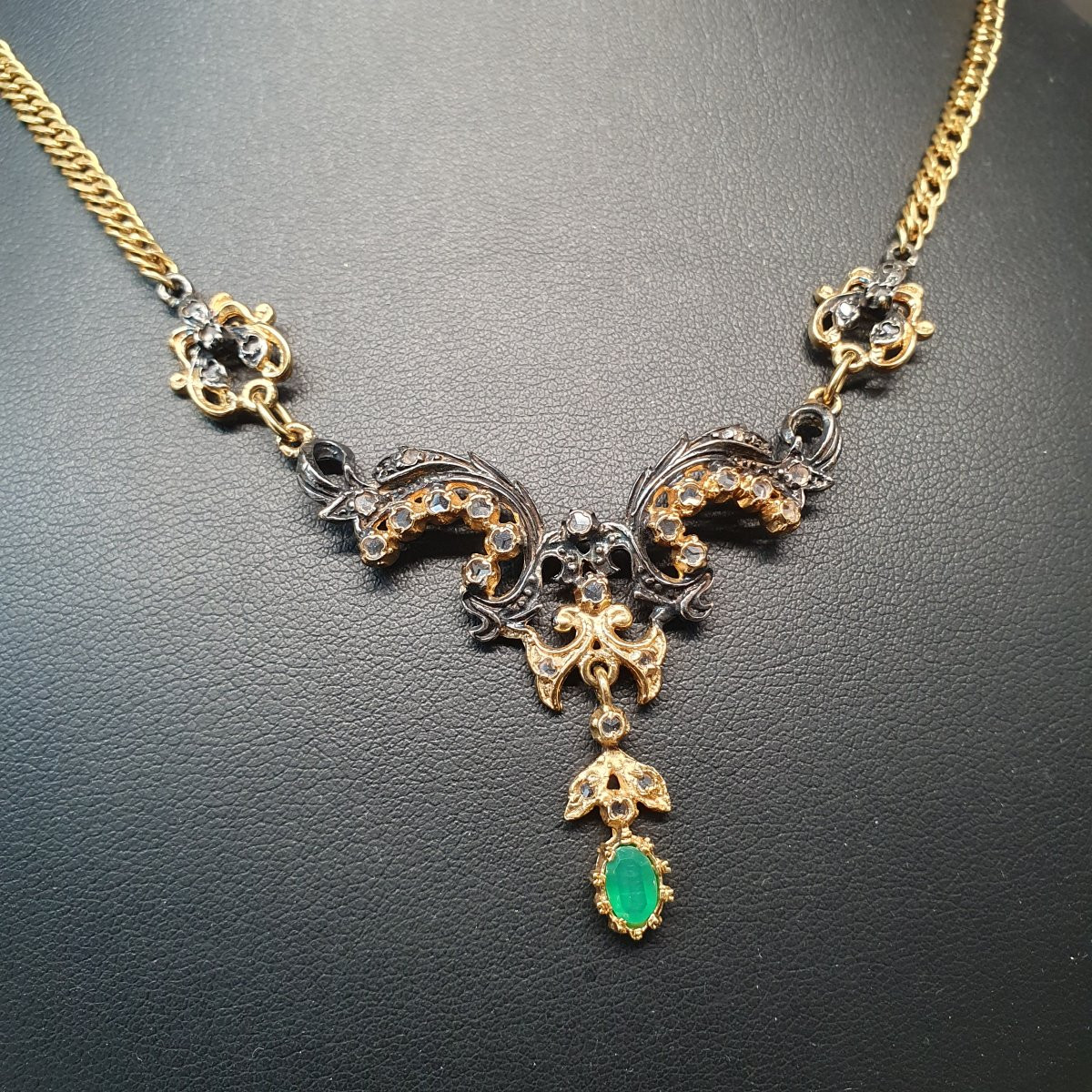 925 Silver Vermeil Bracelet And Necklace Set-photo-4