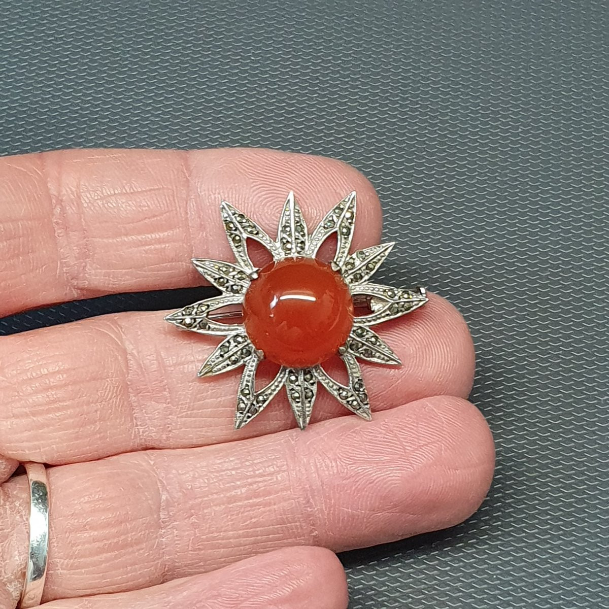 Art Deco Silver Brooch-photo-4