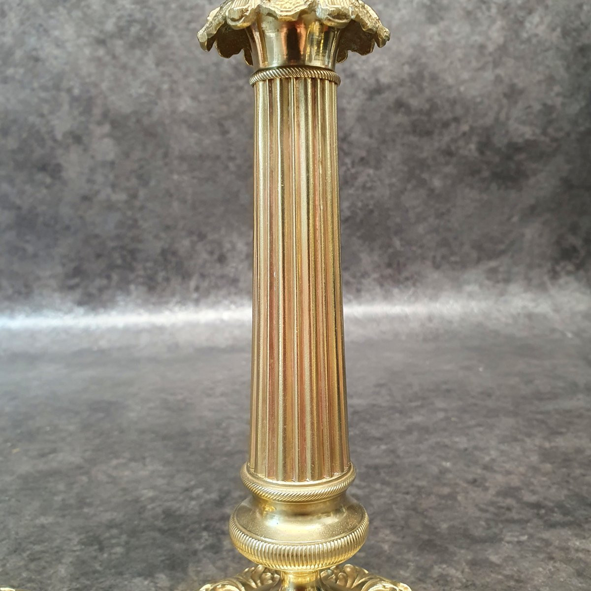 Pair Of Bronze Candlesticks-photo-2
