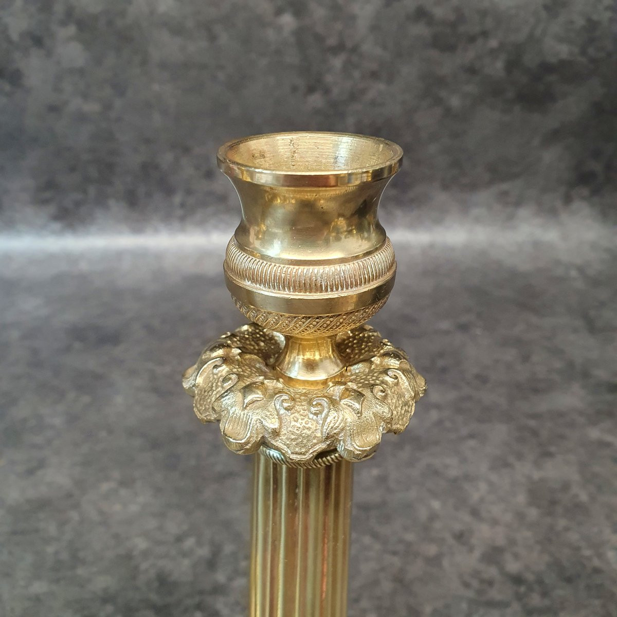 Pair Of Bronze Candlesticks-photo-3