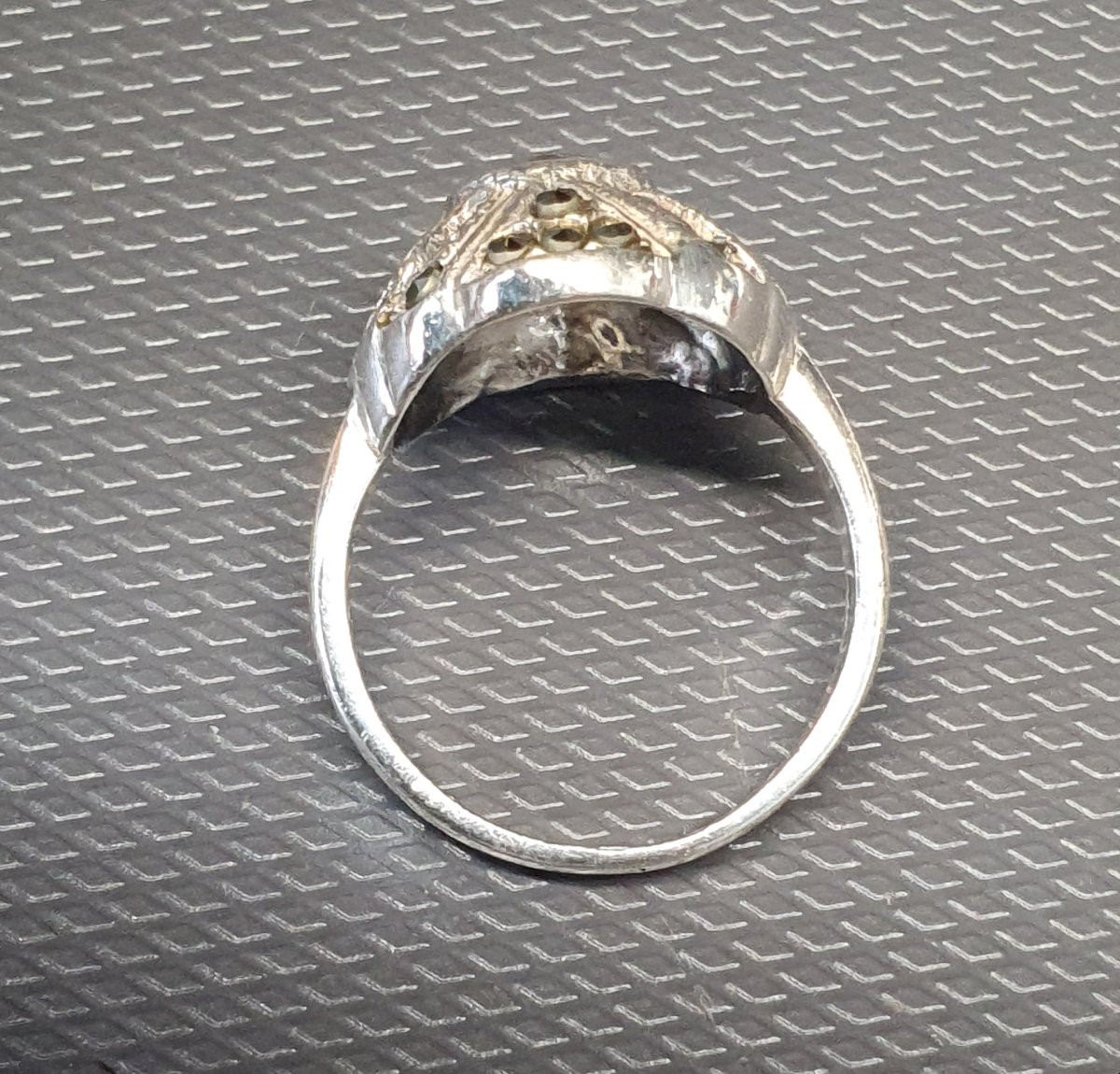bague argent aigue marine art déco-photo-2
