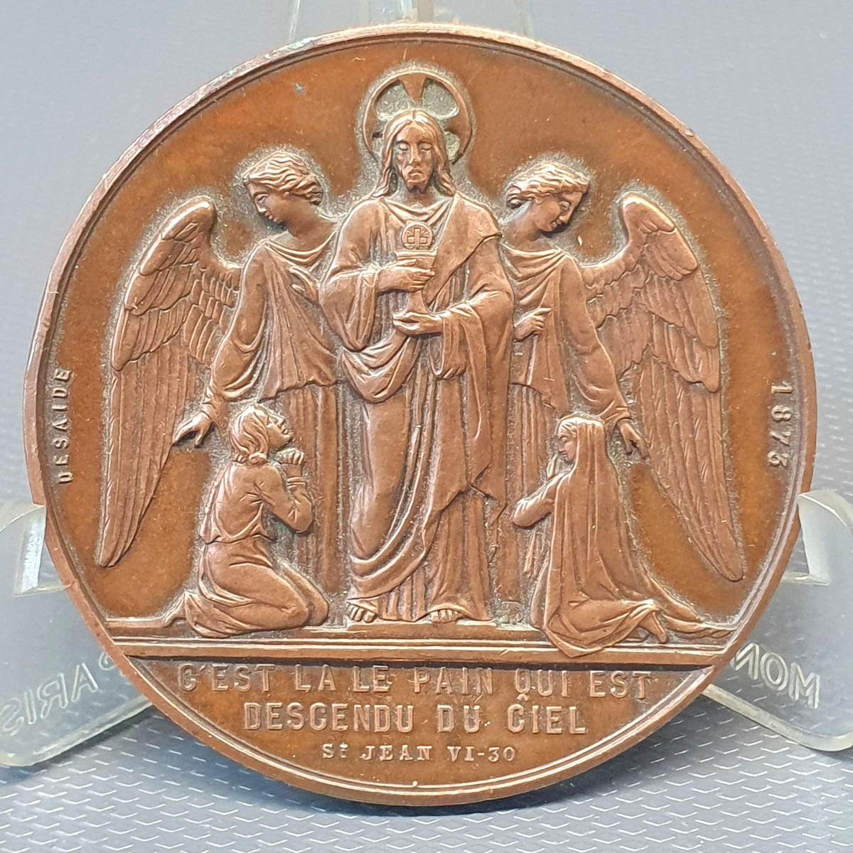 Médaille religieuse de Baptême à la confirmation 1873