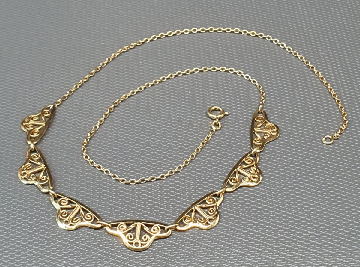 Art Deco Filigree Necklace-photo-2