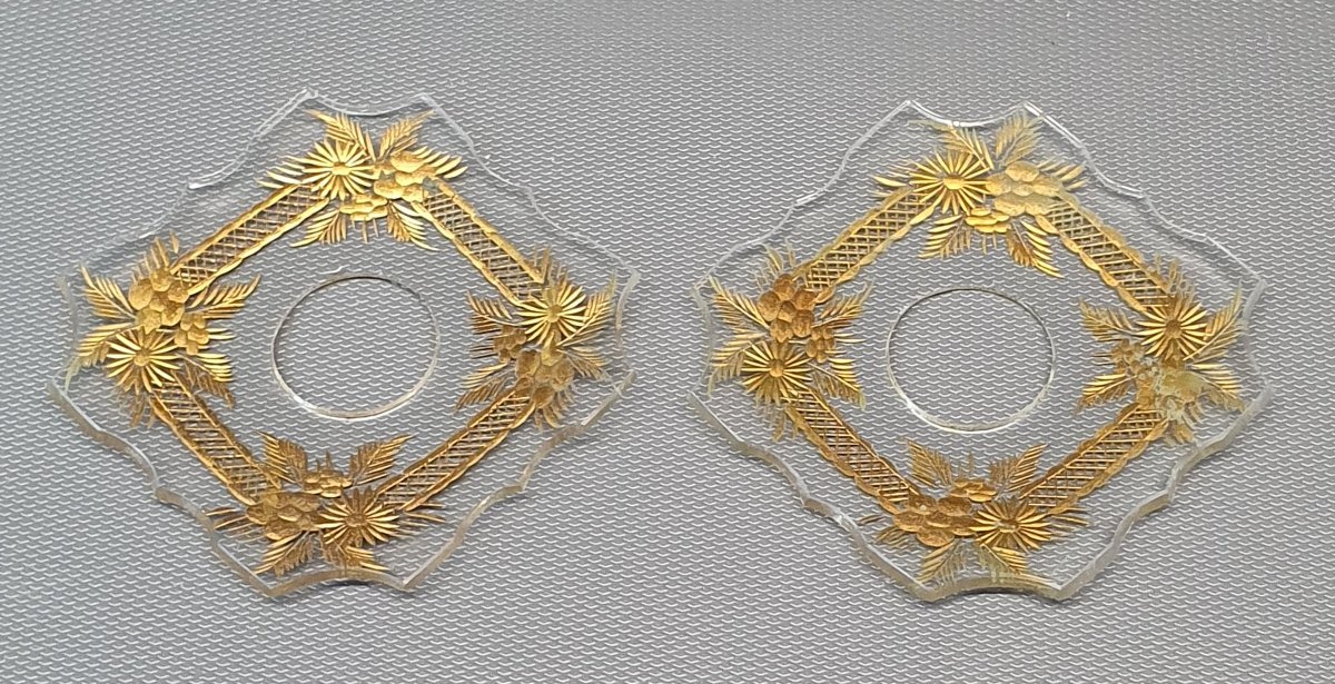 Paire de bobèche en cristal pour bougeoir-photo-2