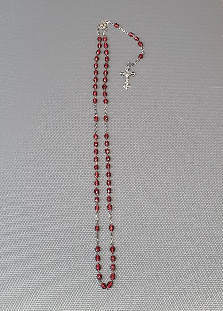Sterling Silver And Garnet Rosary-photo-2