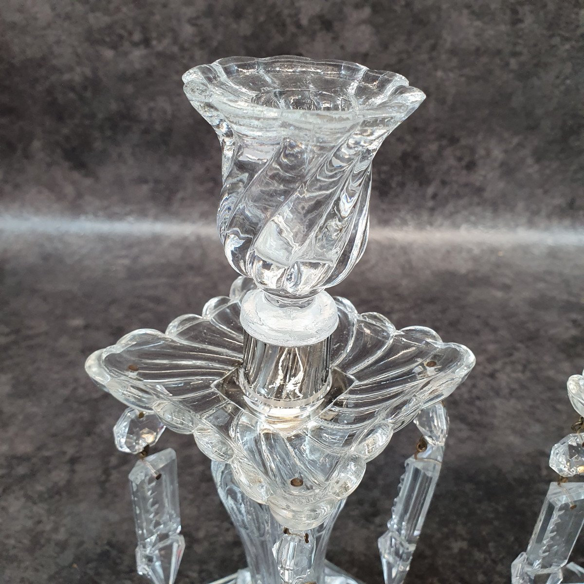 Paire De Bougeoir En Cristal-photo-2