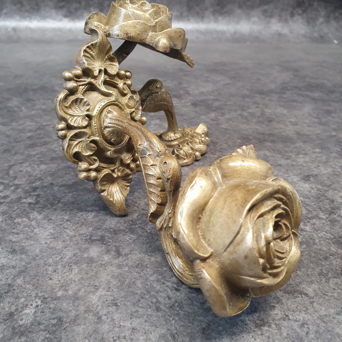Pair Of Bronze Curtain Rods-photo-2