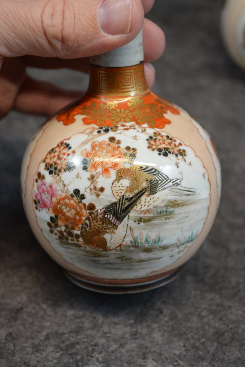 Paire De Vase Ancien En Porcelaine De Satsuma Japon - Chine-photo-1