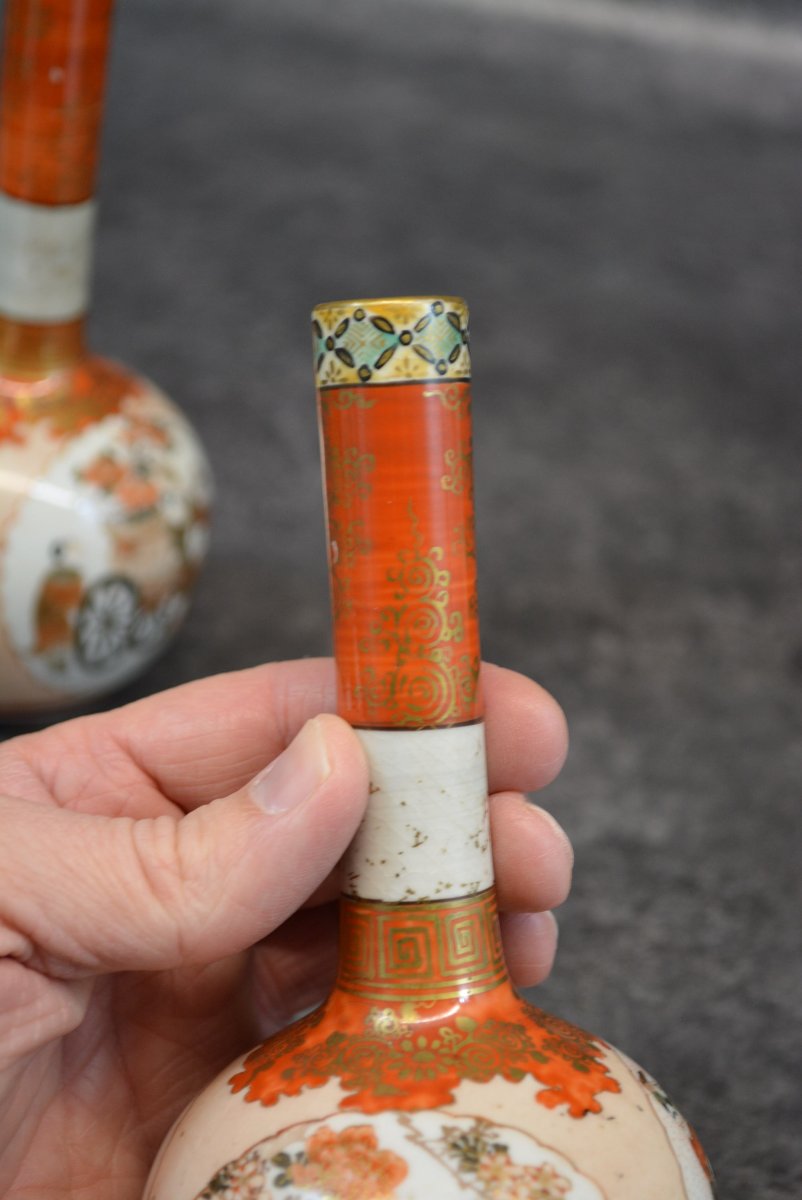 Paire De Vase Ancien En Porcelaine De Satsuma Japon - Chine-photo-6