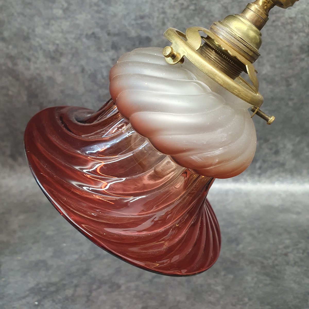 lampe bronze dorée et tulipe Baccarat-photo-4