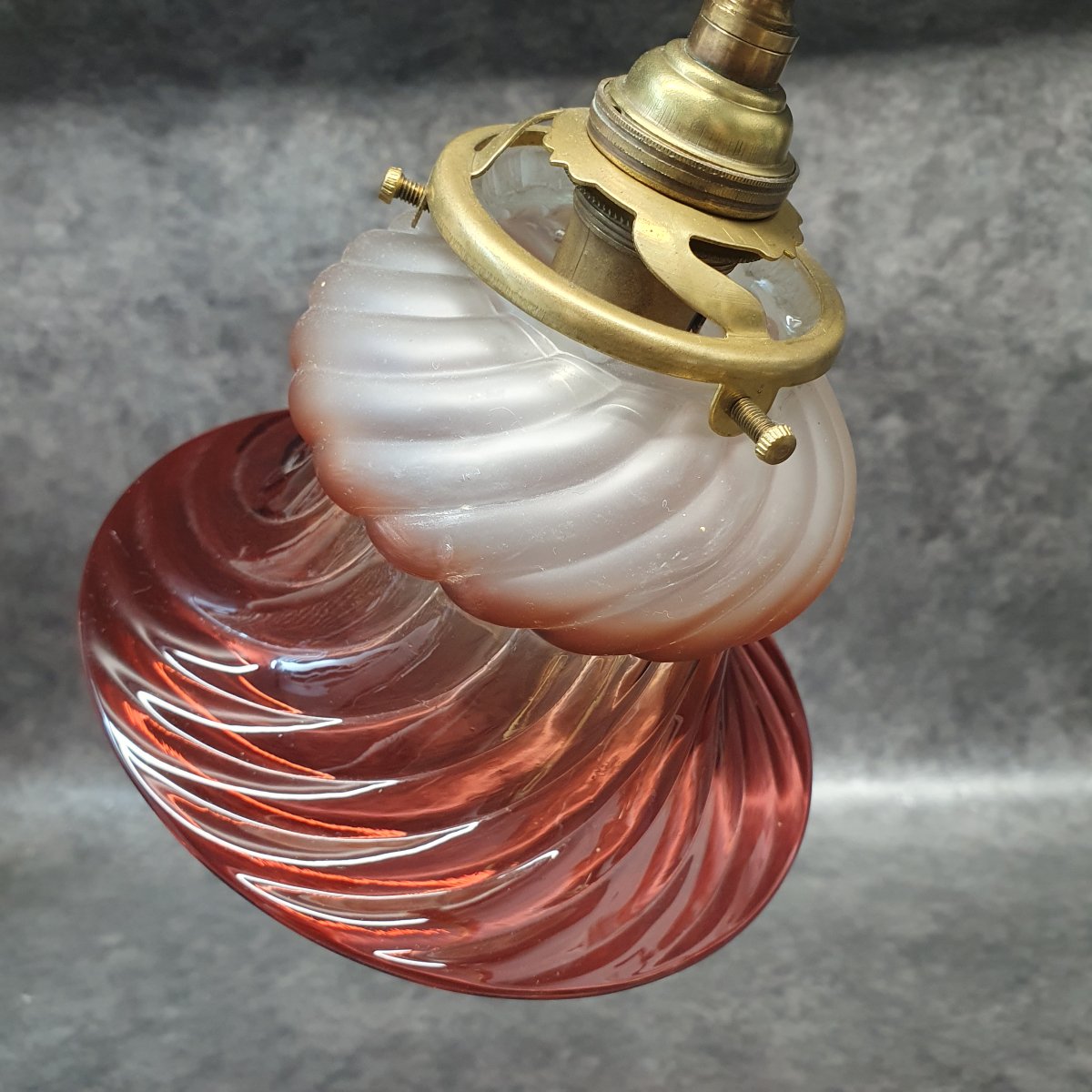 lampe bronze dorée et tulipe Baccarat-photo-2