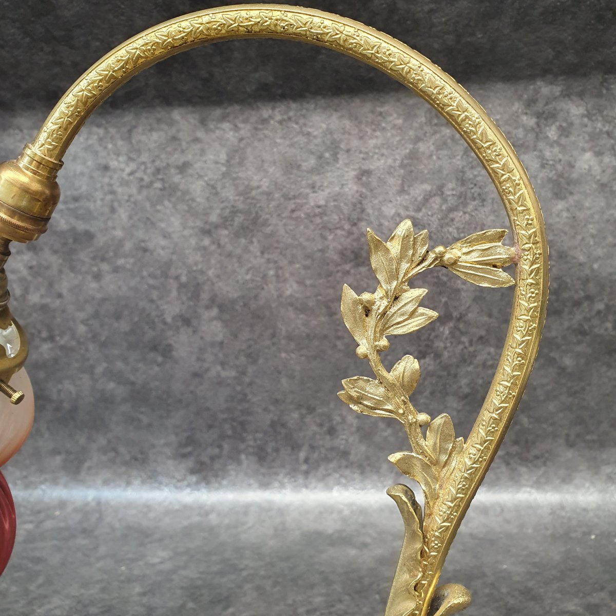 lampe bronze dorée et tulipe Baccarat-photo-3