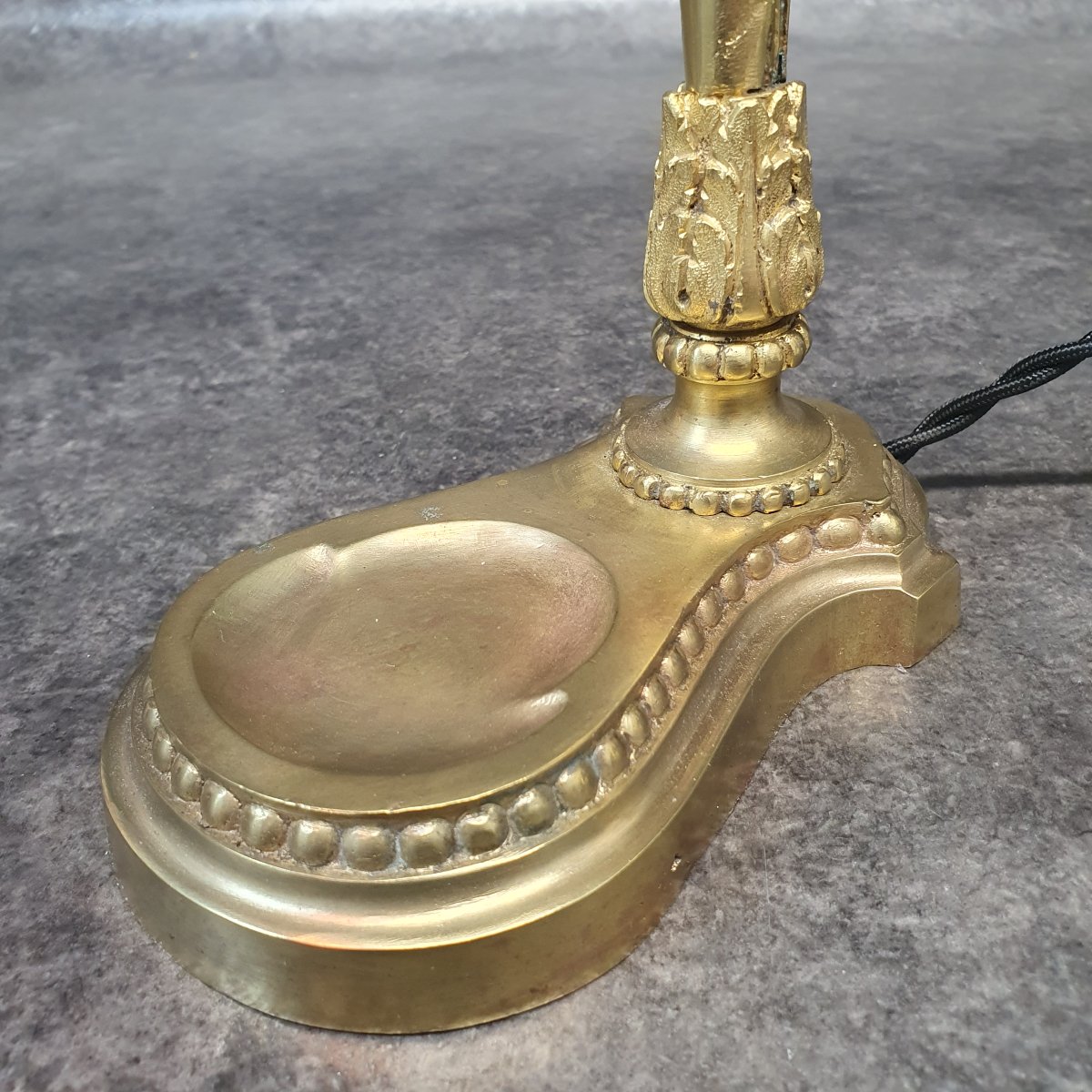 lampe bronze dorée et tulipe Baccarat-photo-4