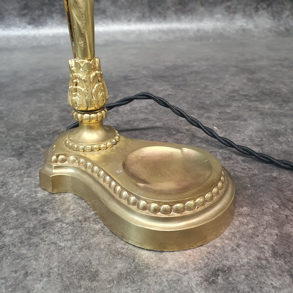 lampe bronze dorée et tulipe Baccarat-photo-5