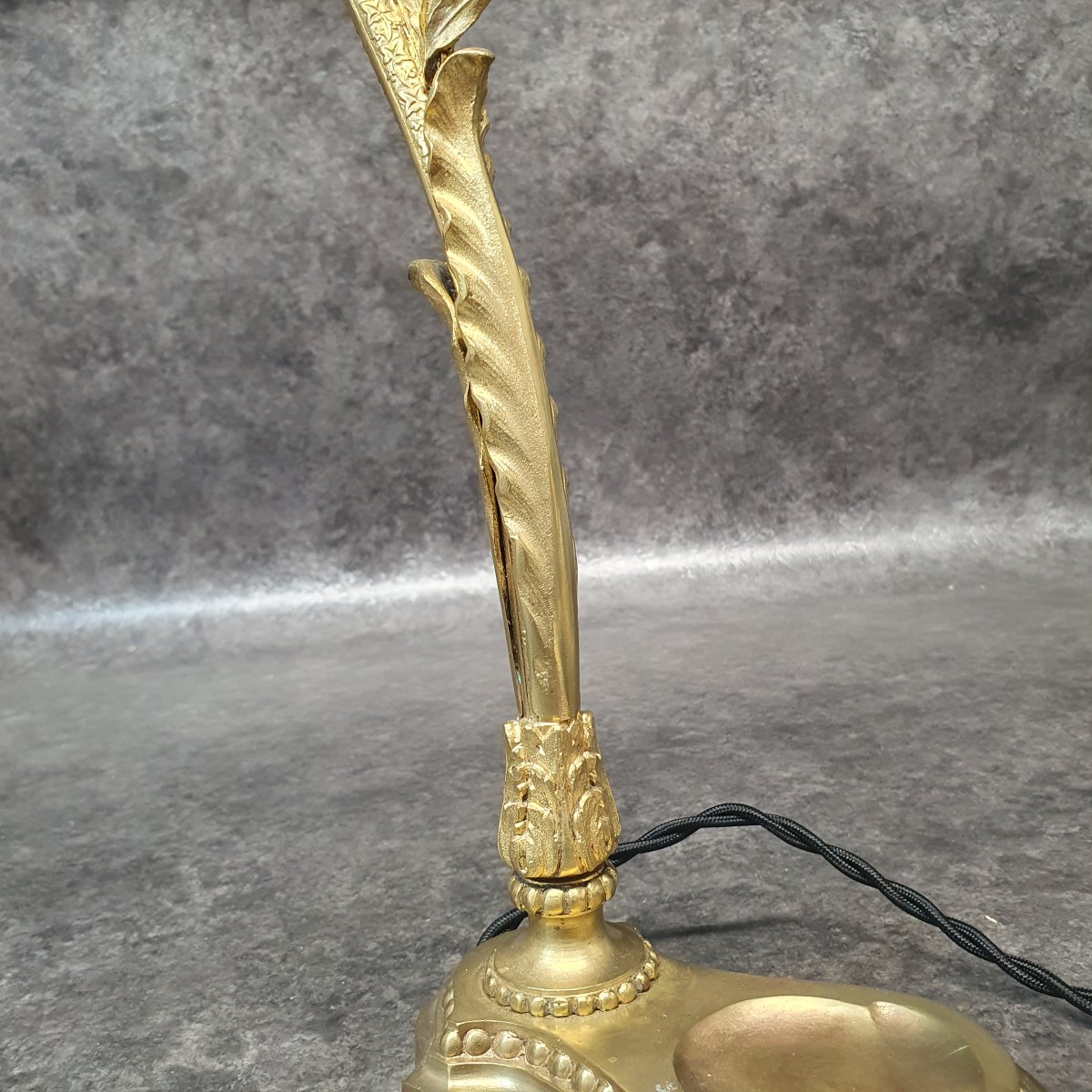 lampe bronze dorée et tulipe Baccarat-photo-6