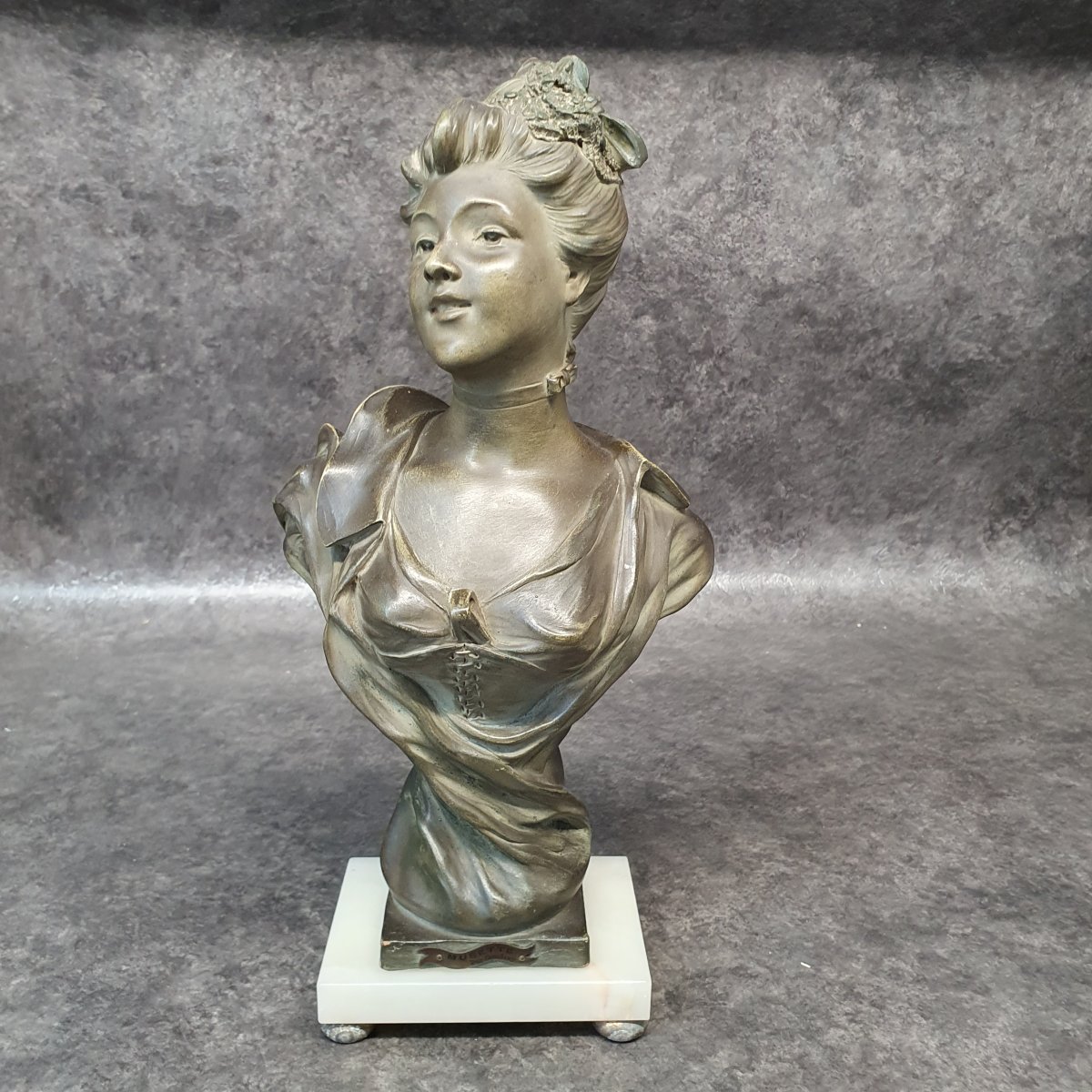 Art Nouveau Terracotta Bust Signed By Caudray-photo-1