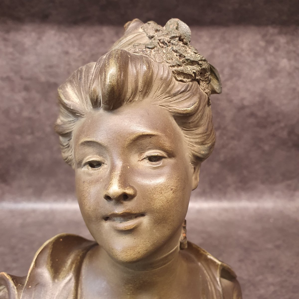 Art Nouveau Terracotta Bust Signed By Caudray