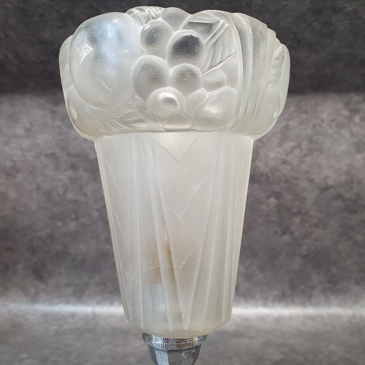 Art Deco Nickel-plated Bronze Lamp -photo-3