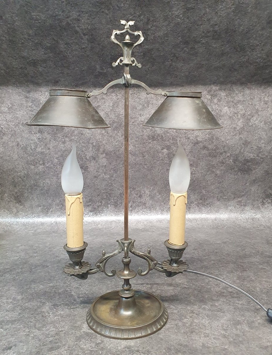 lampe double feu en bronze-photo-2