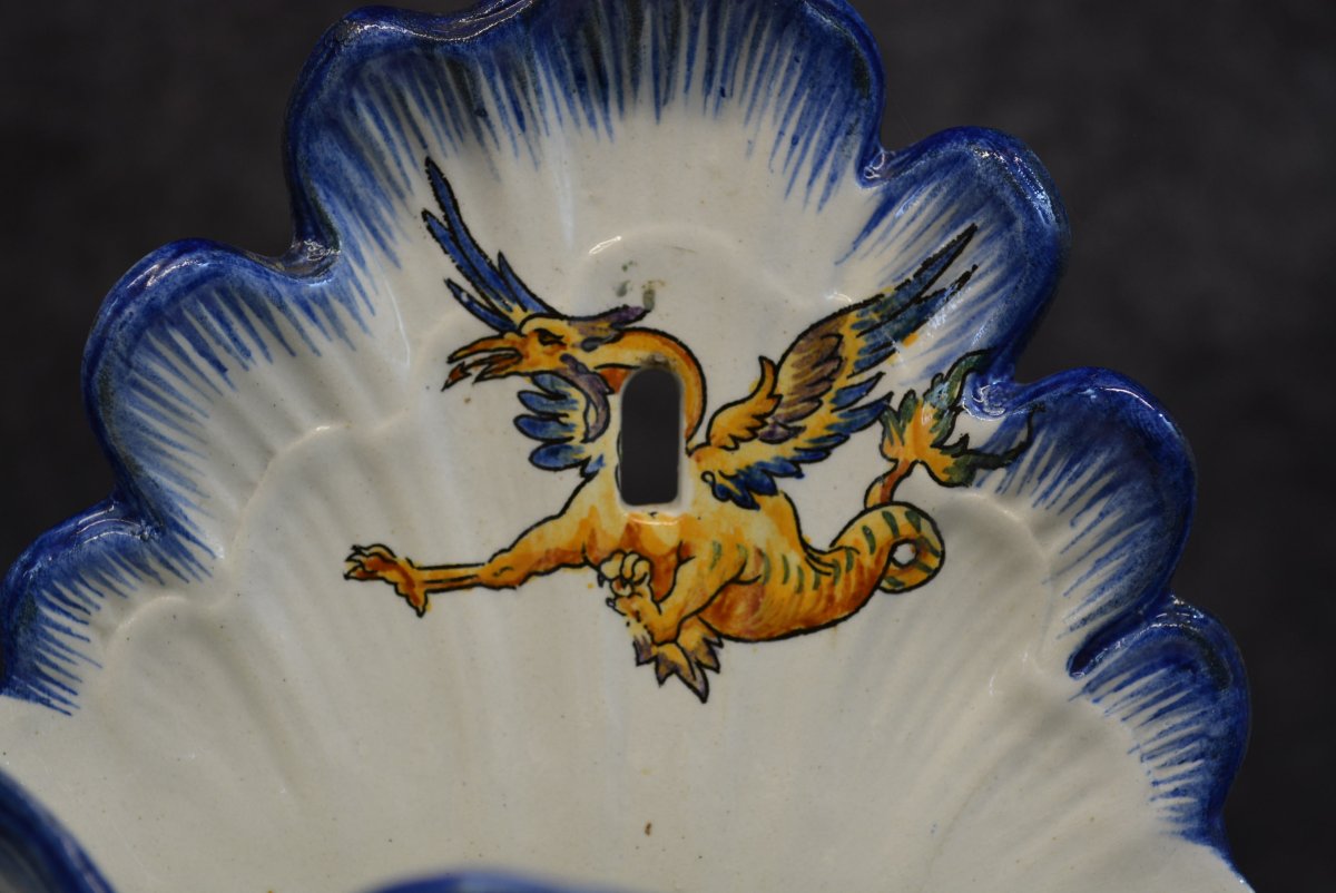 Large Gien Bouquet Vase, 19th-century Renaissance Decor-photo-2