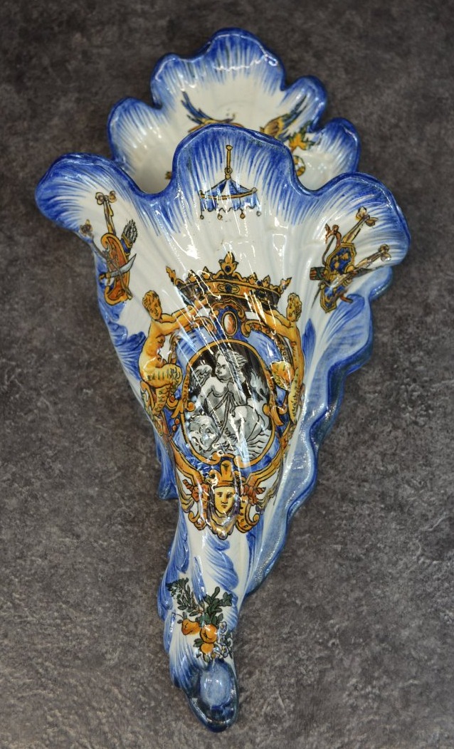Large Gien Bouquet Vase, 19th-century Renaissance Decor