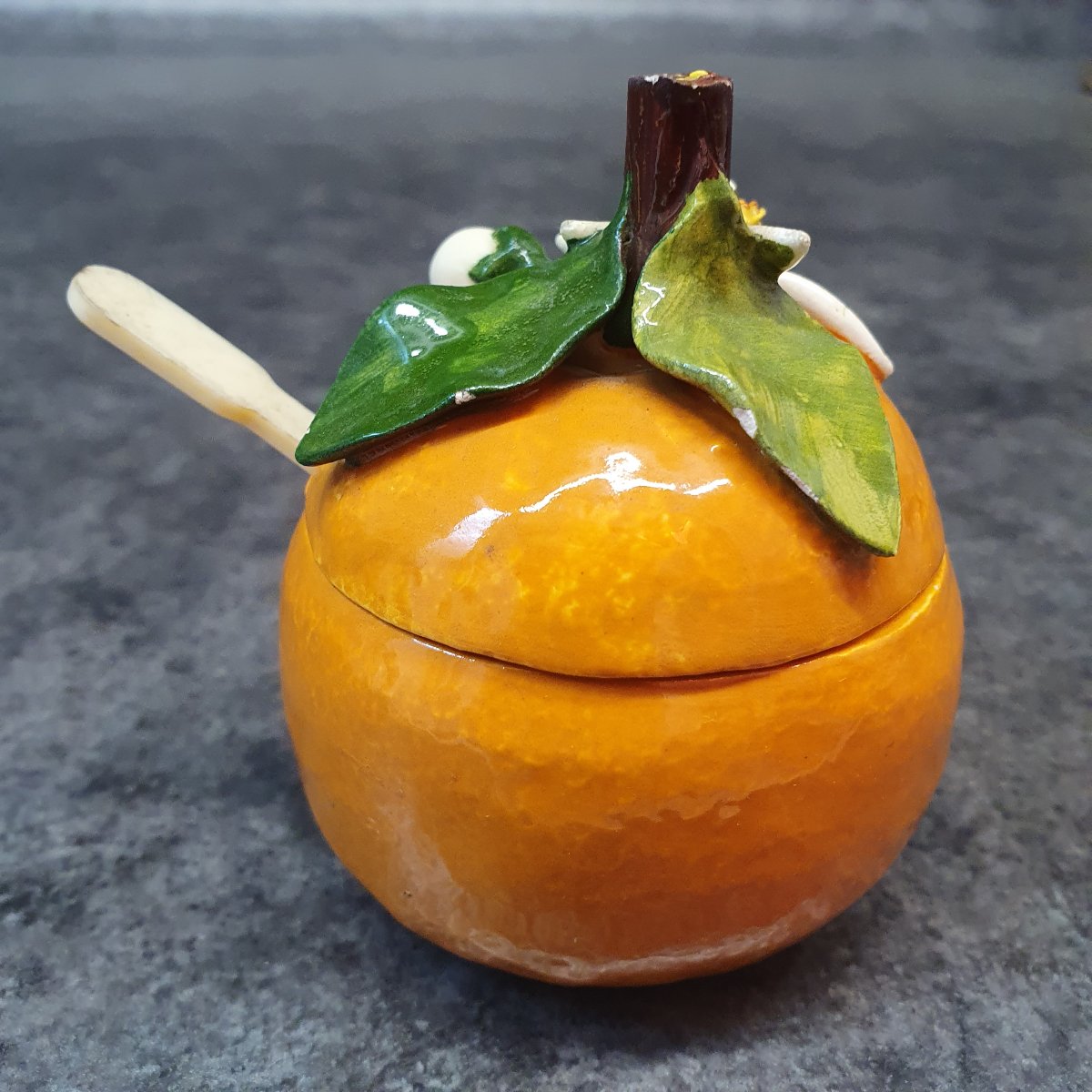 Mustard Jar Made Of Menton Slip -photo-3