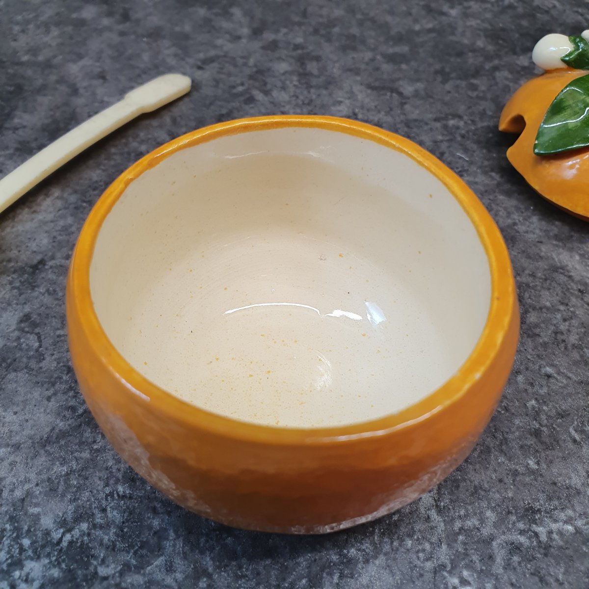 Mustard Jar Made Of Menton Slip -photo-3