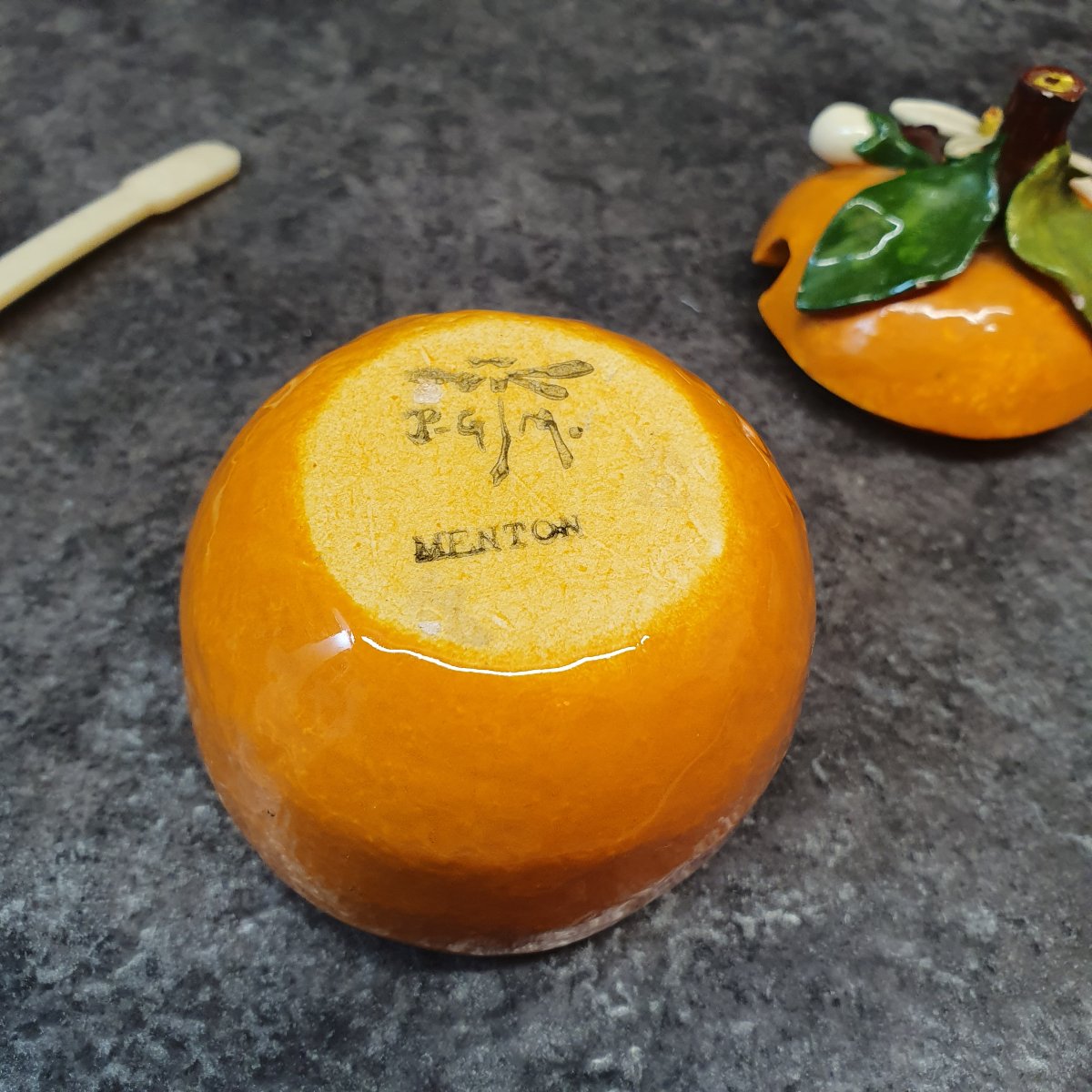 Mustard Jar Made Of Menton Slip -photo-4