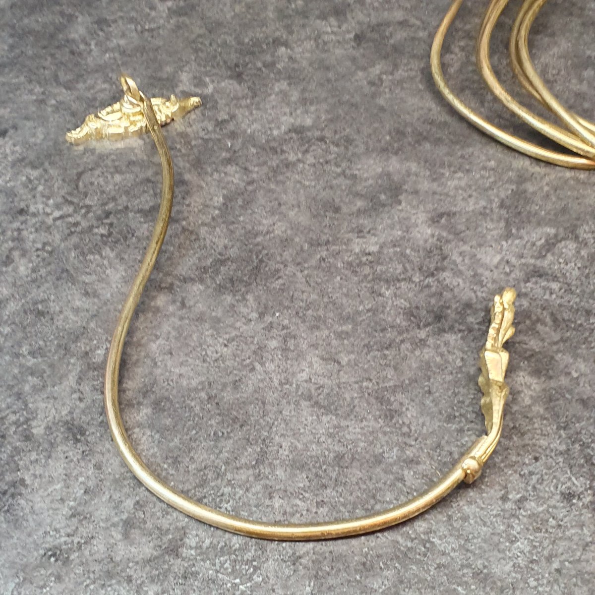 Set Of 6 Gold-plated Bronze Curtain Tiebacks -photo-6
