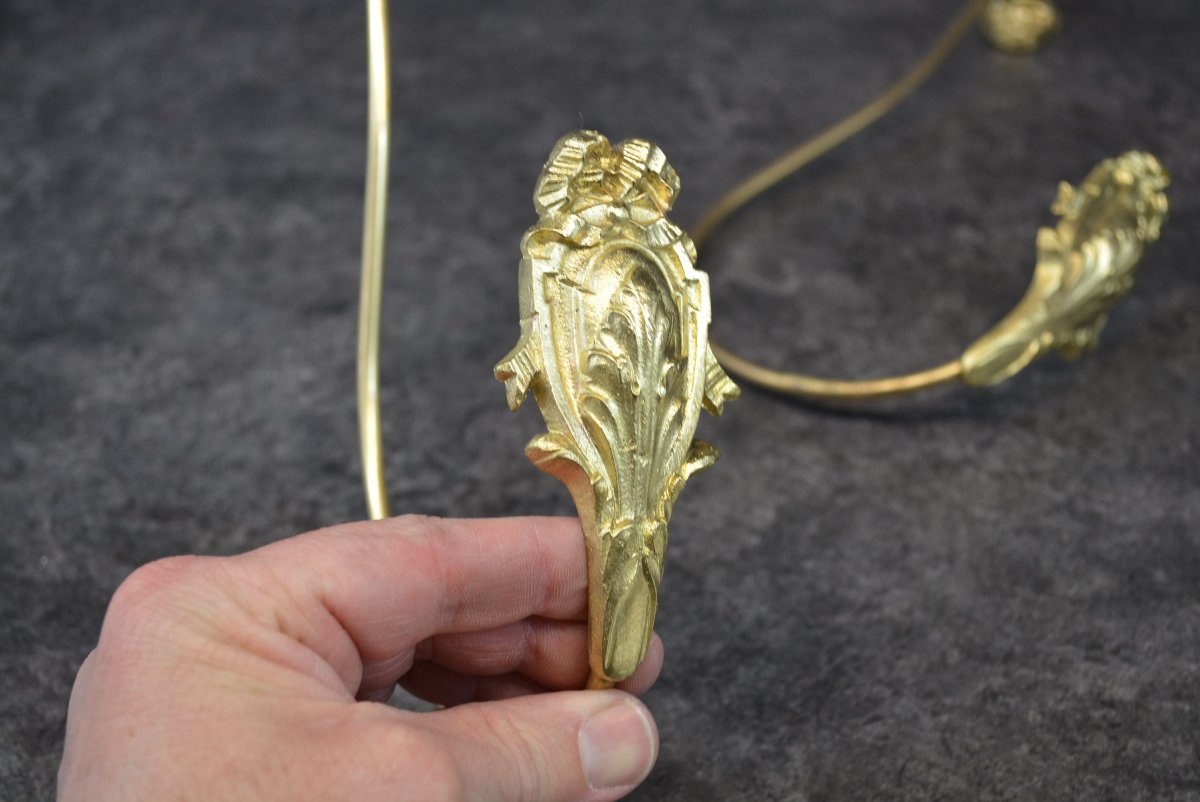 Paire d'Embrase En Bronze Doré Style Louis XVI-photo-3
