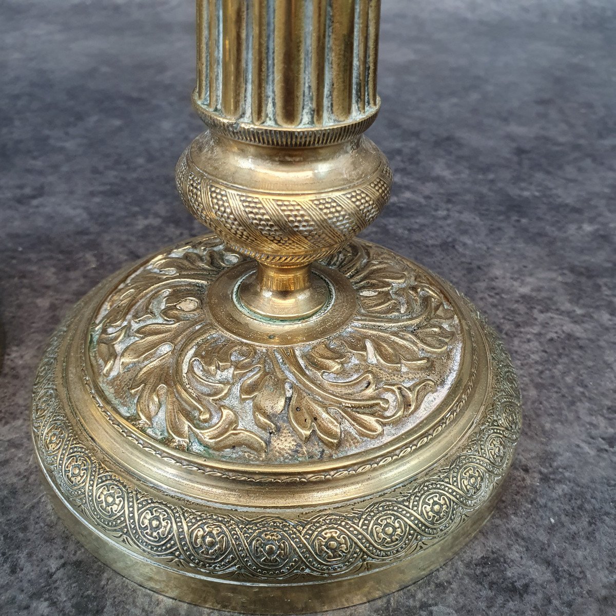 Pair Of Bronze Candleholders-photo-3