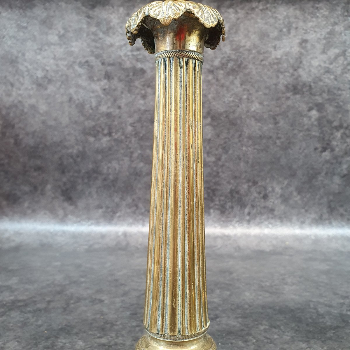 Pair Of Bronze Candleholders-photo-2