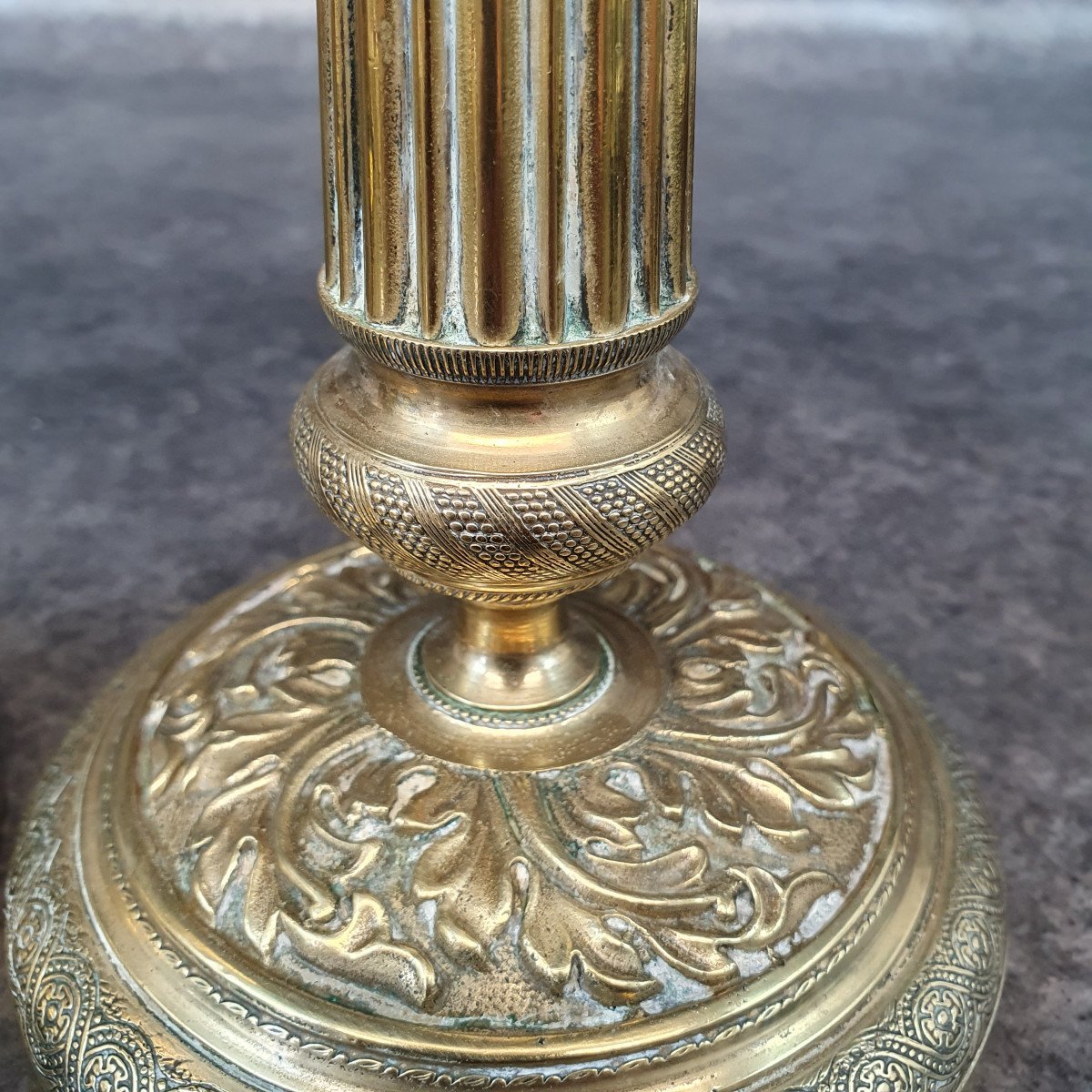 Pair Of Bronze Candleholders-photo-3