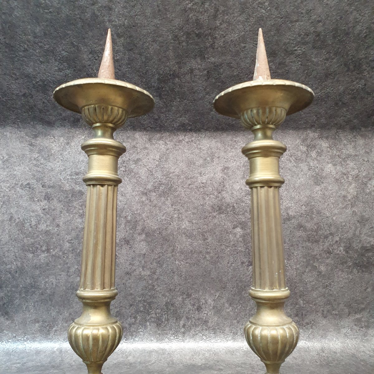 Pair Of 19th-century Religious Candleholders-photo-4