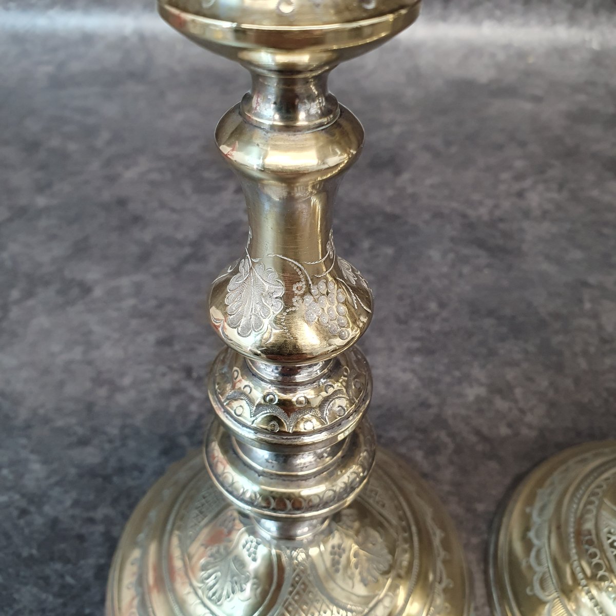 Paire De Bougeoir En Bronze-photo-2