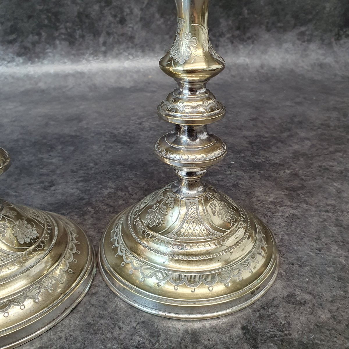 Paire De Bougeoir En Bronze-photo-7
