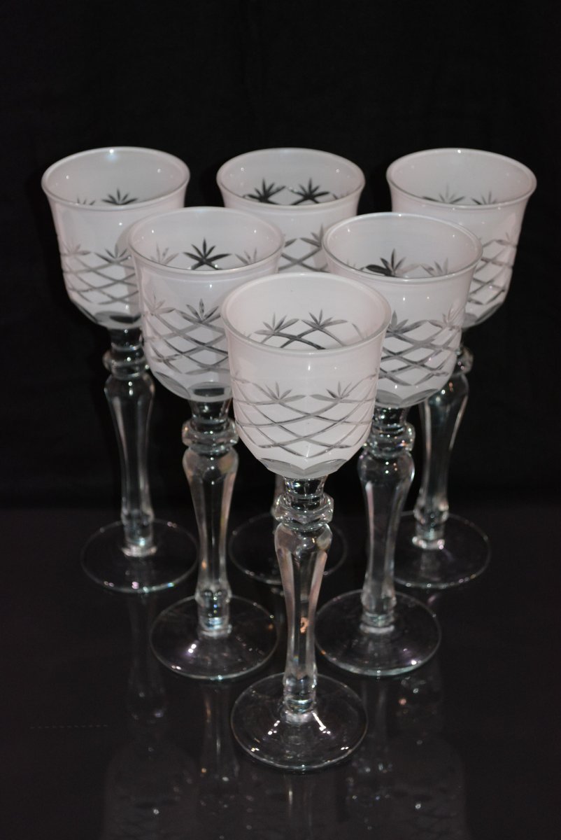 Set Of 6 Large Cut Wine Glasses-photo-3
