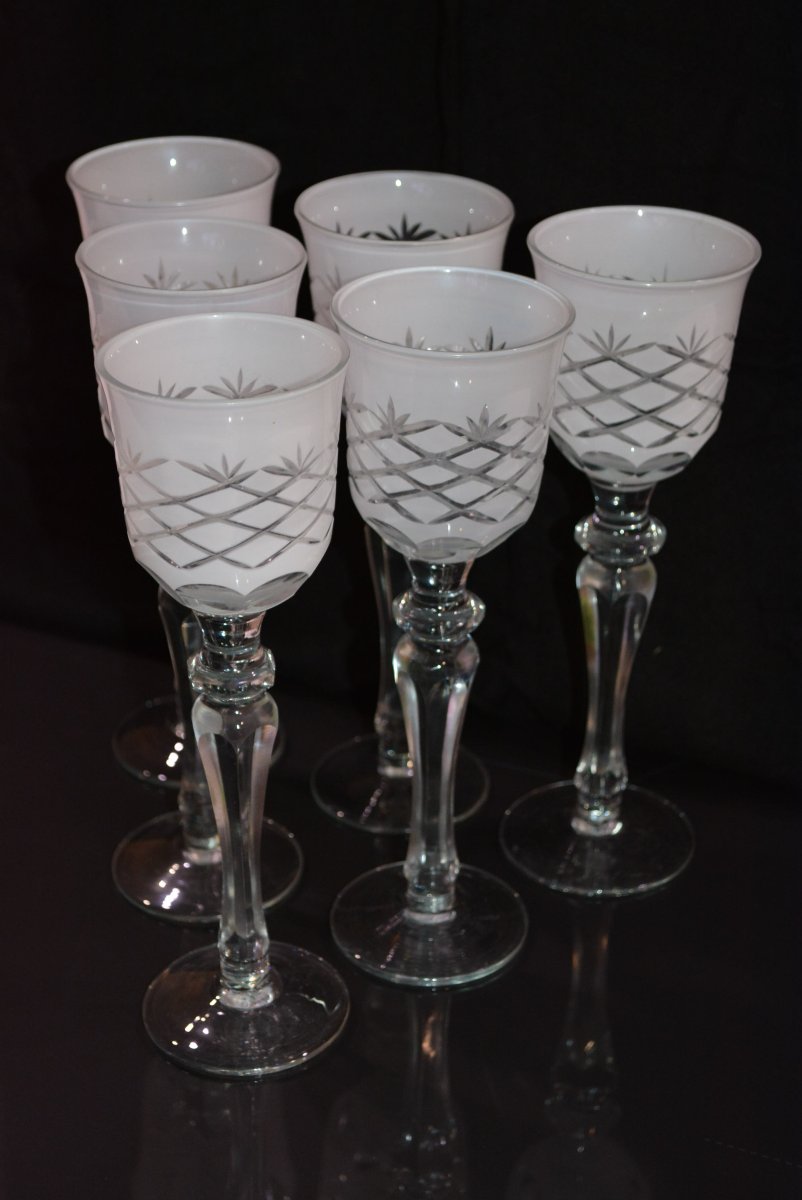 Set Of 6 Large Cut Wine Glasses-photo-2
