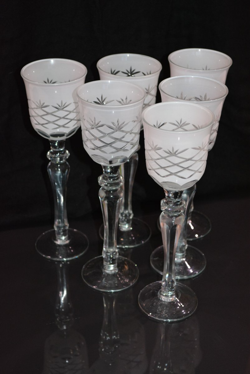 Set Of 6 Large Cut Wine Glasses-photo-3