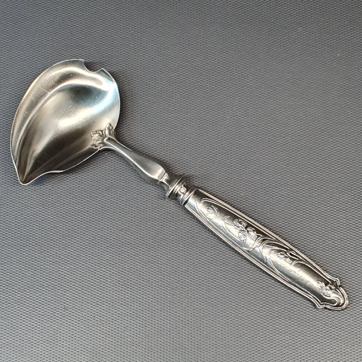 Cuillère à sauce en argent fourré art nouveau-photo-2