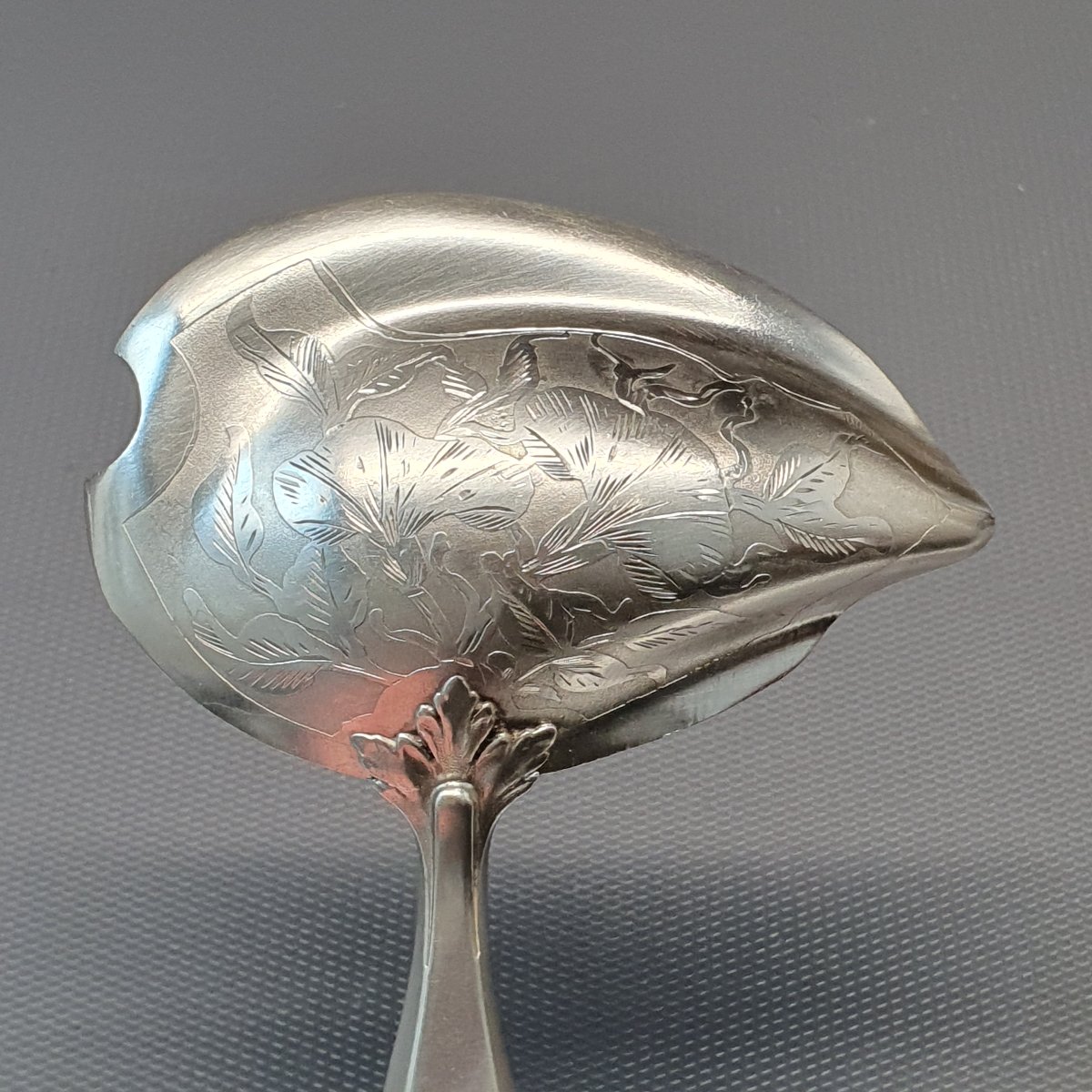 Cuillère à sauce en argent fourré art nouveau-photo-4
