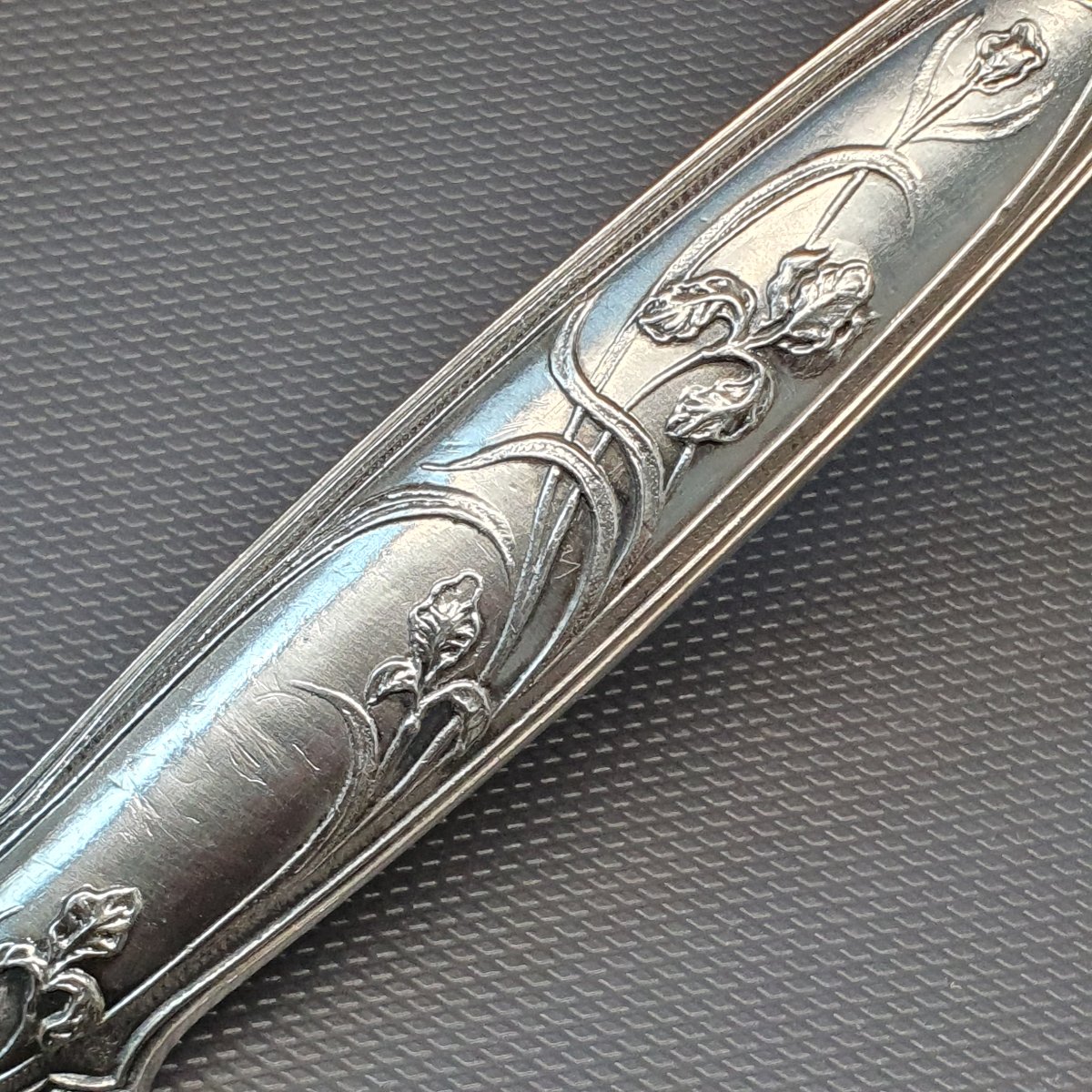 Cuillère à sauce en argent fourré art nouveau-photo-1