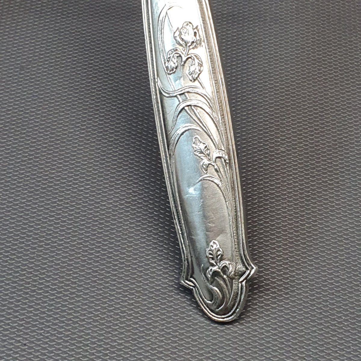 Cuillère à sauce en argent fourré art nouveau-photo-2