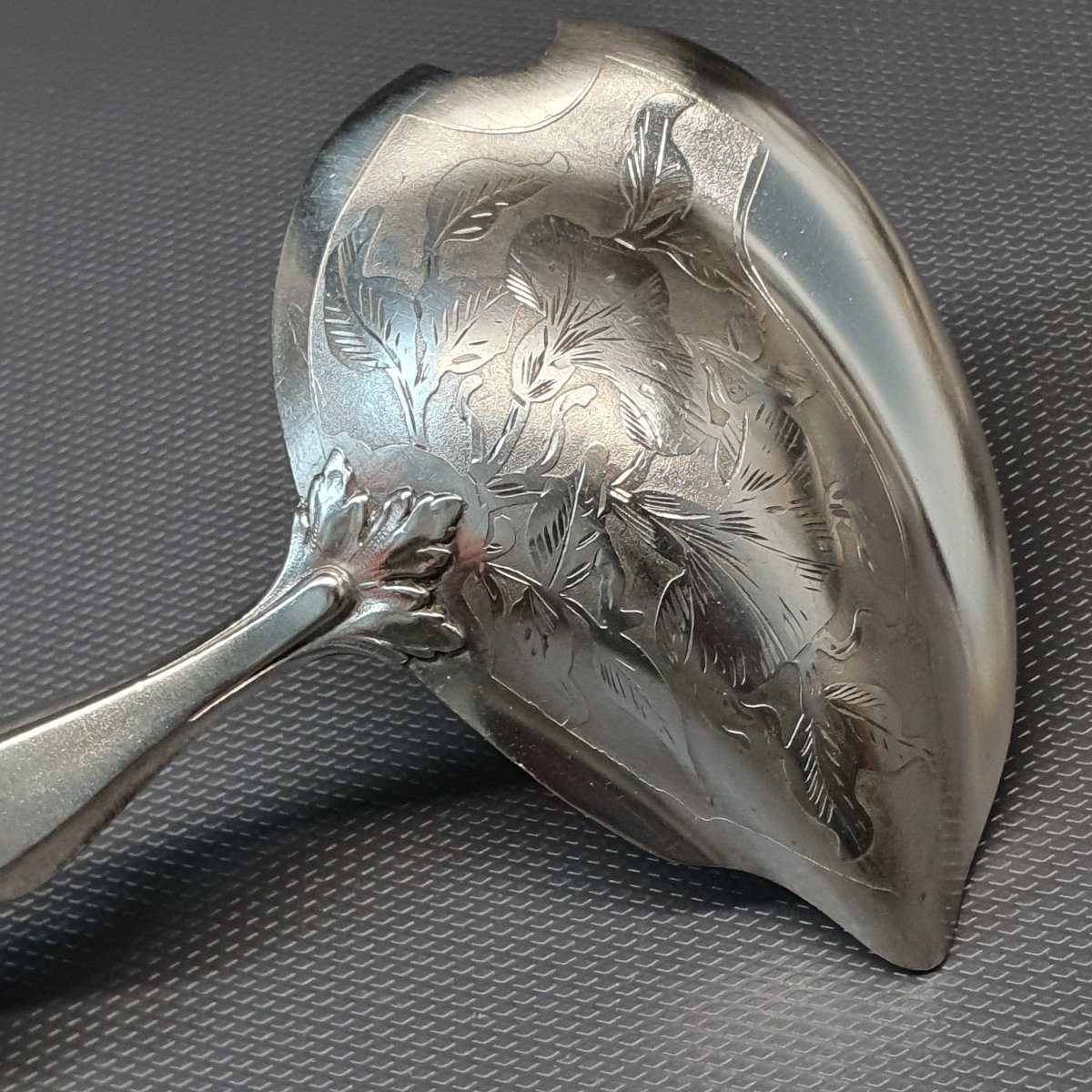 Cuillère à sauce en argent fourré art nouveau-photo-4