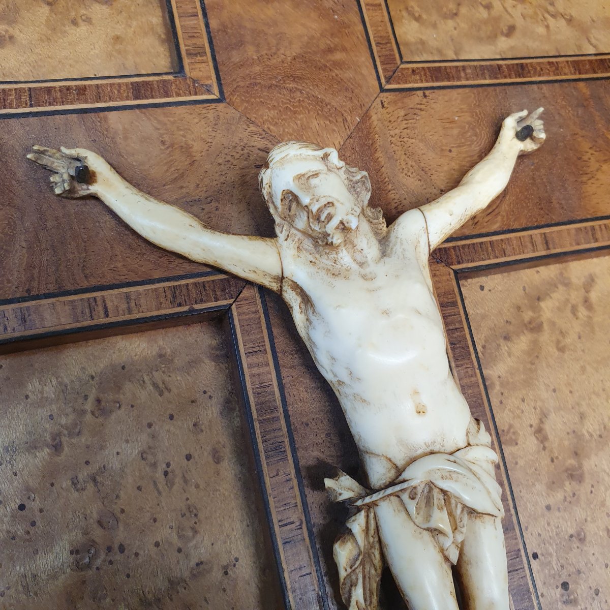 Christ On The Cross: Ivory And Elm Burl-photo-4