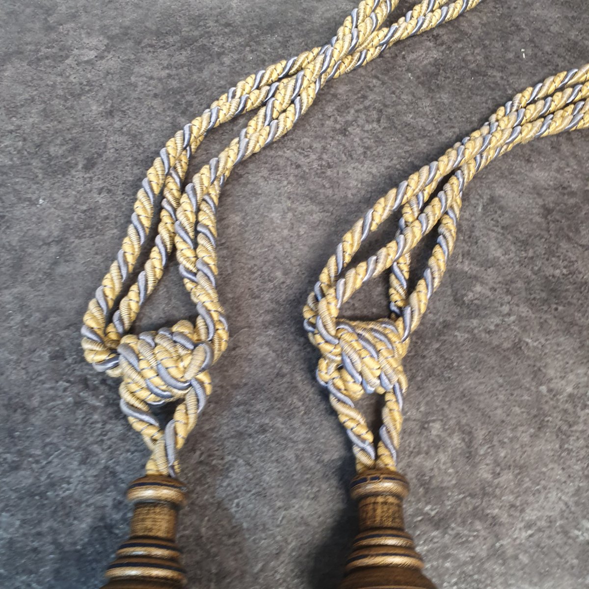 Paire d’embrases De Rideaux bleu et doré-photo-4